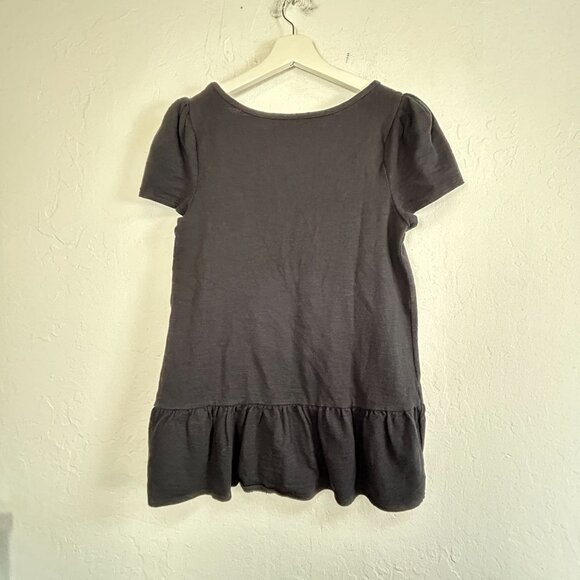 Anthropologie Leifnotes Womens Short Sleeve Peplum Top Small Black Cotton New - Picture 2 of 7